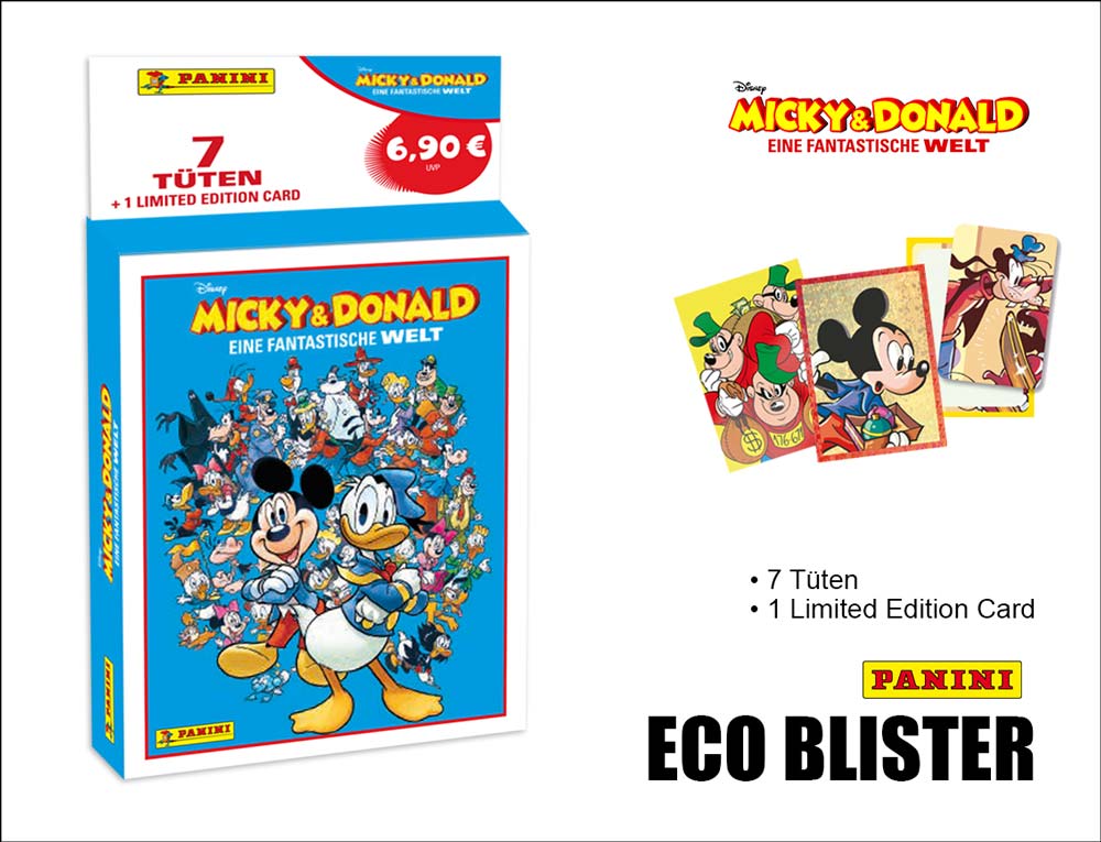 Micky & Donald „Eine Fantastische Welt“ Sticker Hybrid - ECO BLISTER • B2B Großhandel