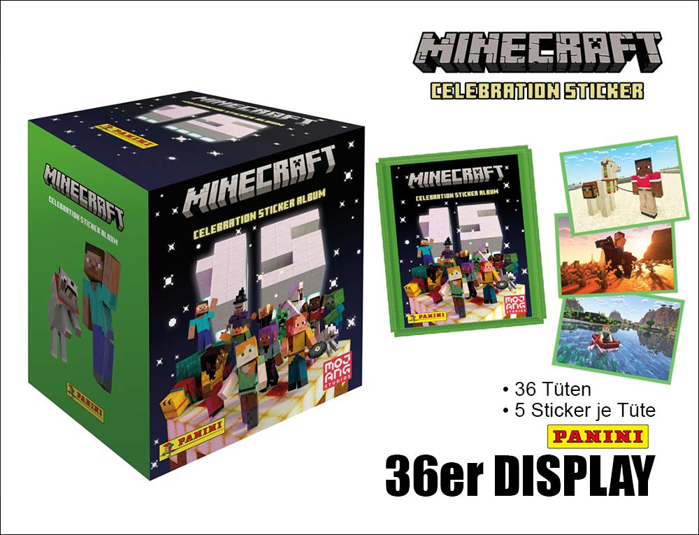 Panini Minecraft Celebration Display grün schwarz