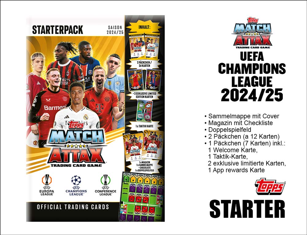 Topps Match Attax UEFA Champions League TC 2024/2025 – STARTER gelb