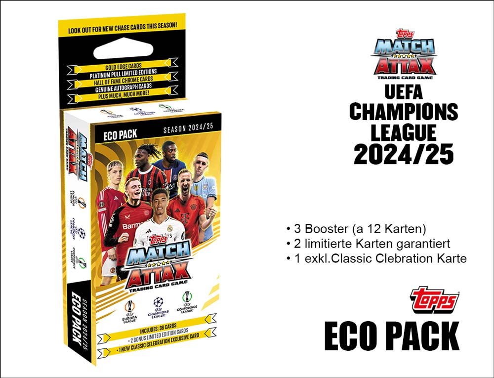 Topps Match Attax UEFA Champions League TC 2024/2025 – ECO PACK gelb