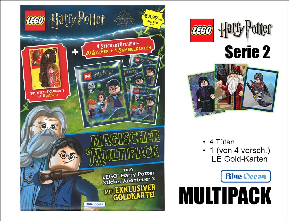 Lego Harry Potter Sticker & TC Serie 2 – Multipack blau grün