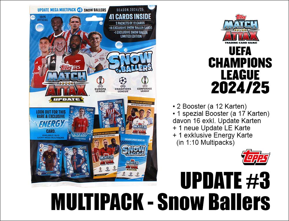 UEFA Champions League Match Attax 24725 Update Nr. 3 Multipack Snow Ballers