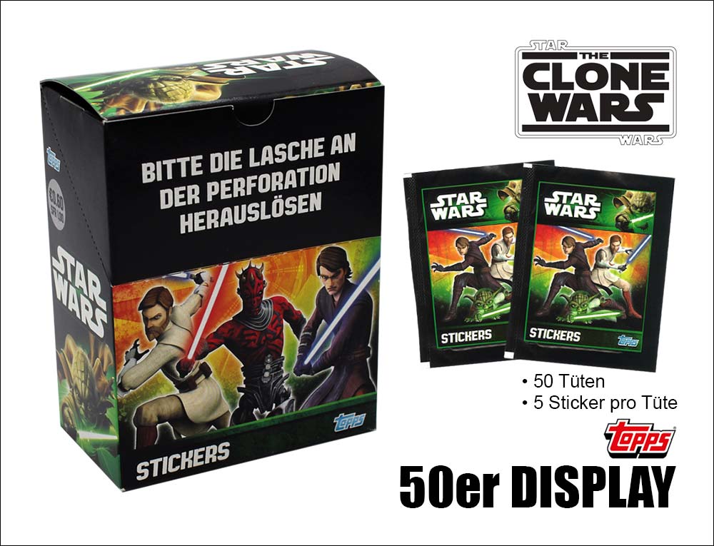 Topps Star Wars Clone Wars Sticker 2013 Display