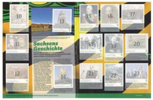 Innenseite des Unser Sachsen Stickeralbums