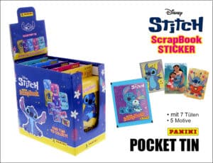 Stitch Sticker Scrap Book Pocket Tin Display
