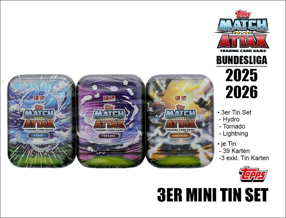 Bundesliga match attax 2025 2026 mini tin 3er Set