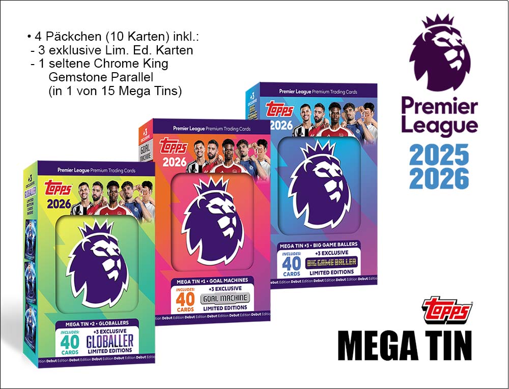 Topps Premier League 2025/2026 Mega Tins