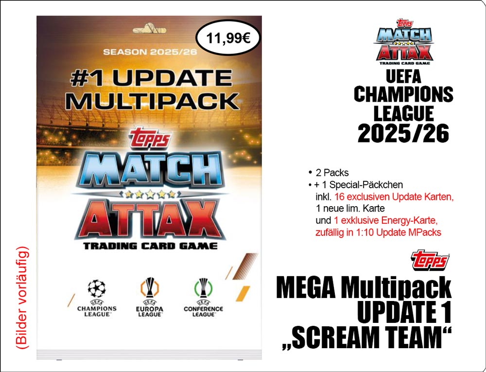 UEFA CL Match Attax 2025 2026 MEGA Pack1