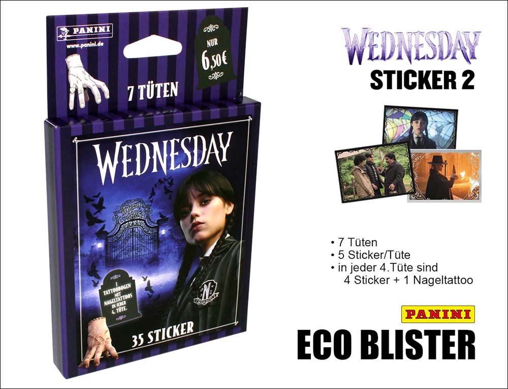 Wednesday Sticker2 Eco Blister