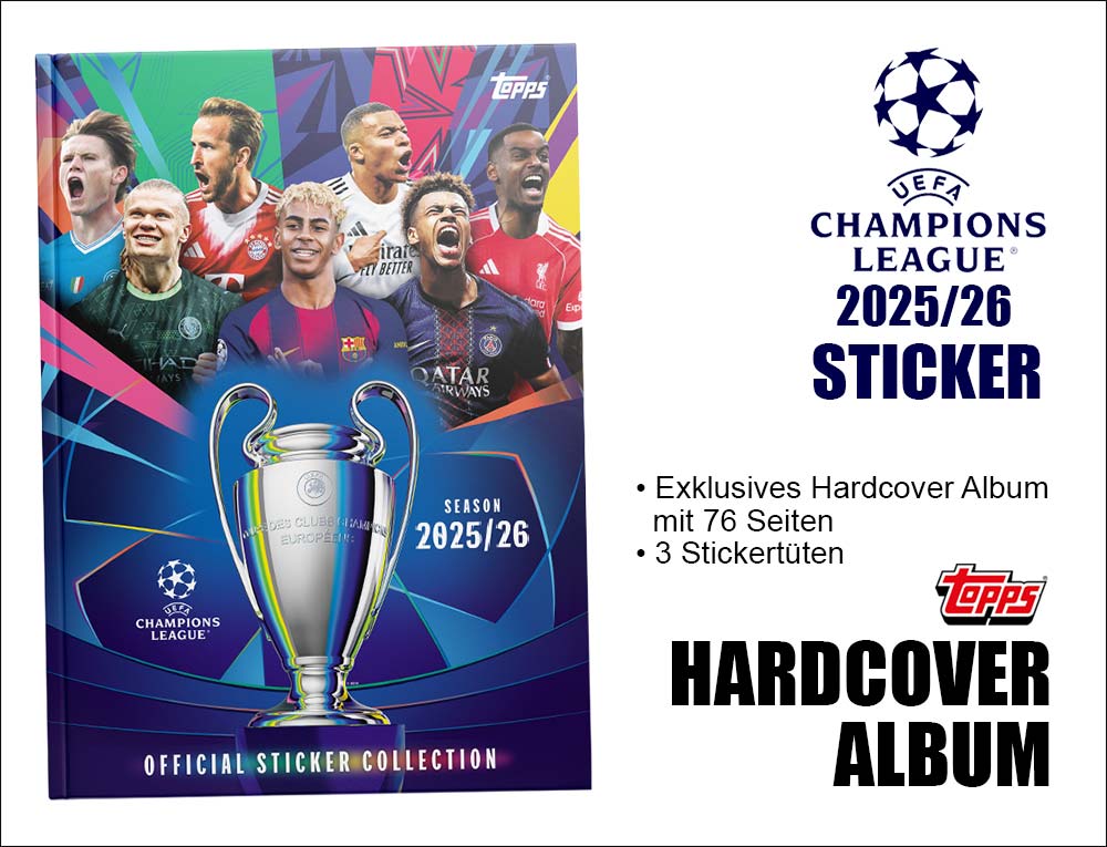 Hardcover-Sammelalbum für UEFA Champions League Sticker 2025/26