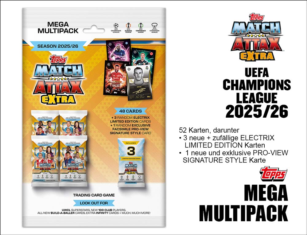 MEGA-Multipack der UEFA CL Match Attax Extra 2025/26